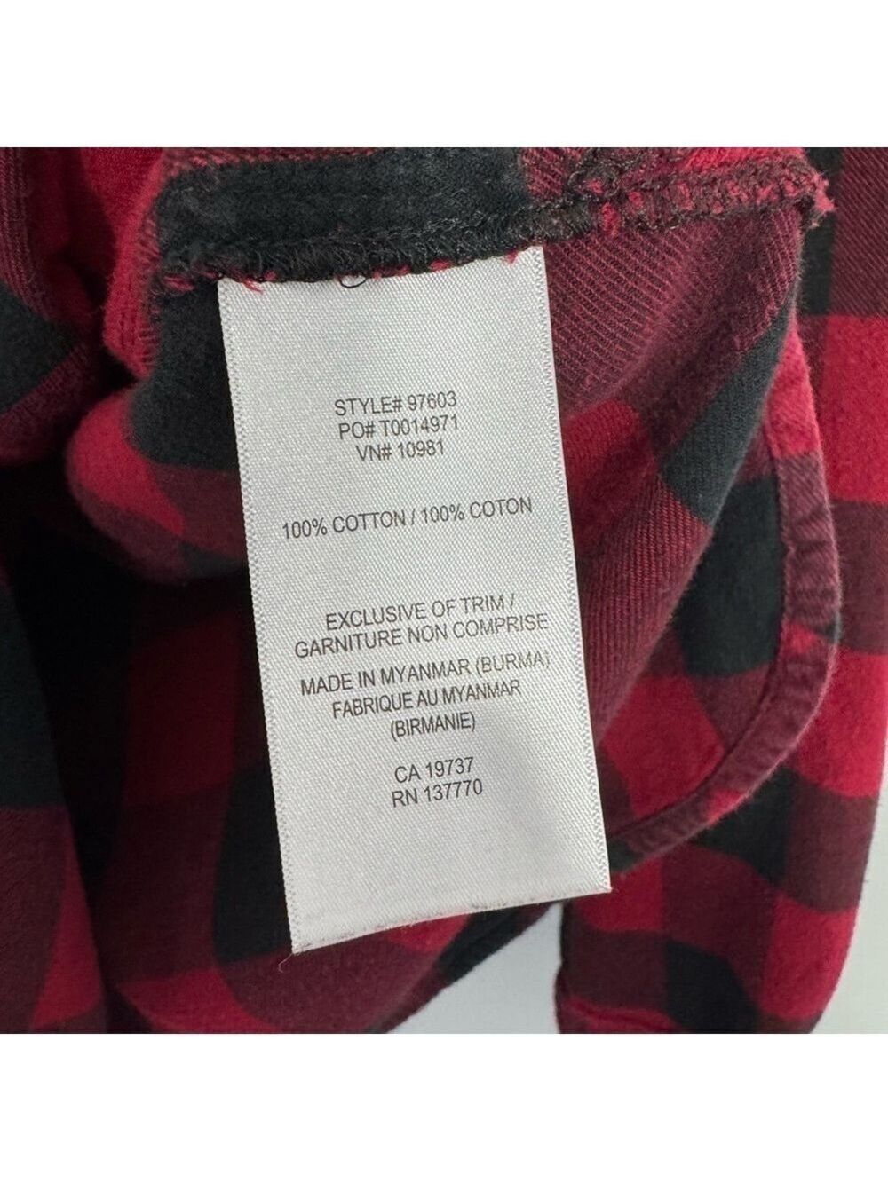 Roots Buffalo Plaid Flannel Shirt Womens S Black Red Check Long Sleeve Button Up - Picture 10 of 11